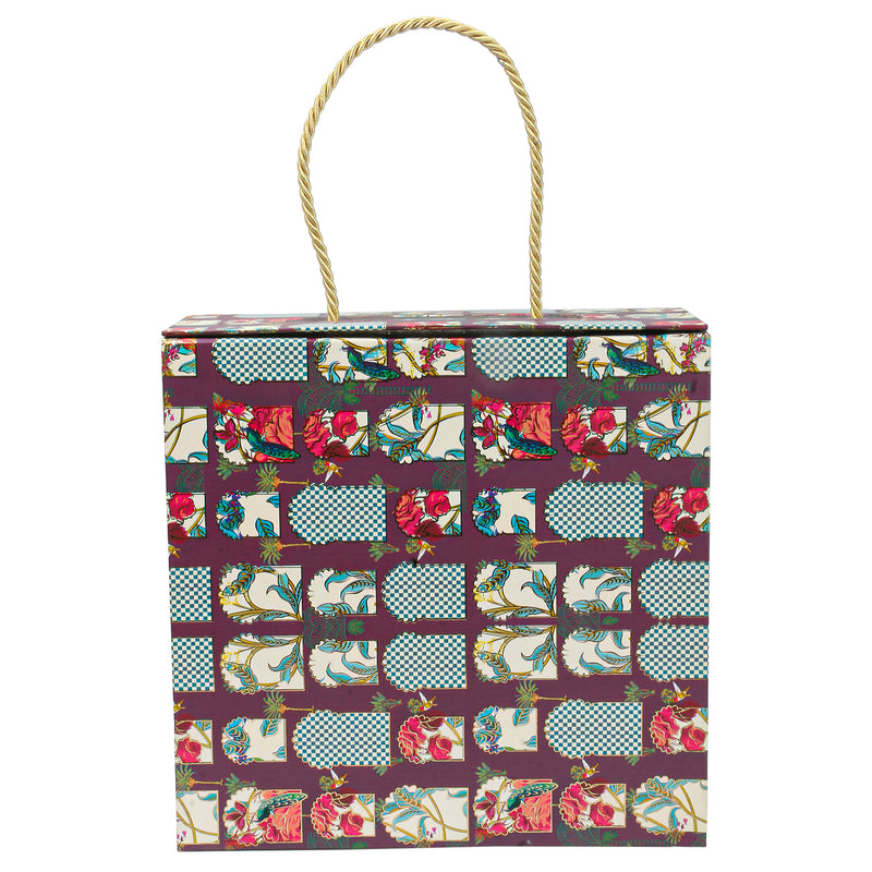 Collabsable Empty Gift Box with Handle (9.75x9.75x3.75 Inch) 9607