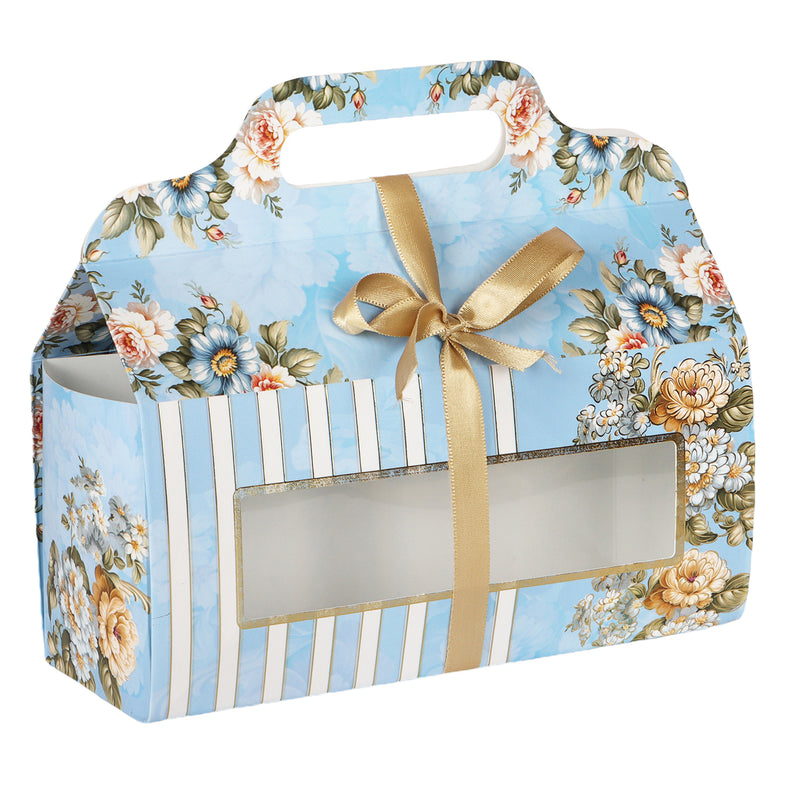 Shop for a stunning floral printed room hamper box in blue and white, measuring 10.5*3.5*9 inches. Made of durable SBS 350 GSM material, it can hold up to 2kg. Get yours from Nice Packaging now