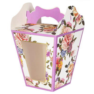 Floral Room Hamper Box (Size: 8*8*5 Inches / Color: Pink / Material: SBS 350 GSM)