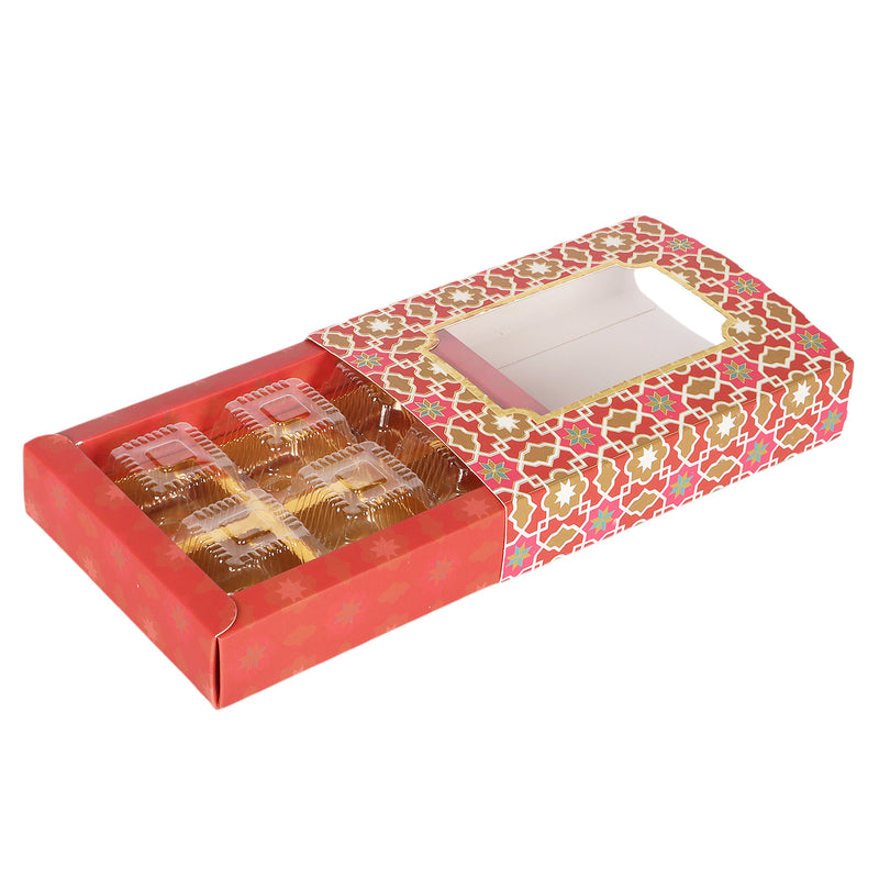 6 Cavity Chocolate/Sweet box -Without cavity (Color: Red / Size: 6.5*4.75*1.25 Inches / Material: SBS 230 GSM / Capacity: 6 Cavity (THIS PRODUCT COMES WITHOUT CAVITY)