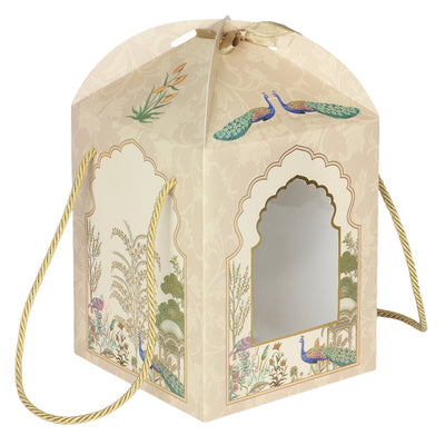 Paper Carry Bag Hamper Box for Gifting (Color: Cream / Size: 7.25*7.25*11.5 Inche)