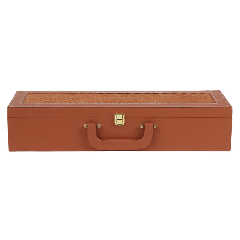 MDF Leatherite Trunk Box with 4 salsa jars (18x5.5x3.5 Inch) 2042A