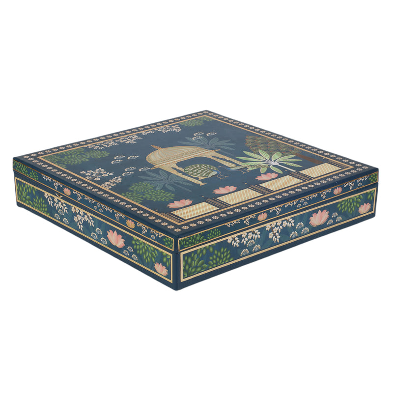 Pichwai Print Bhaji Boxes with 13 compartments (14x14x3 Inch) 2044