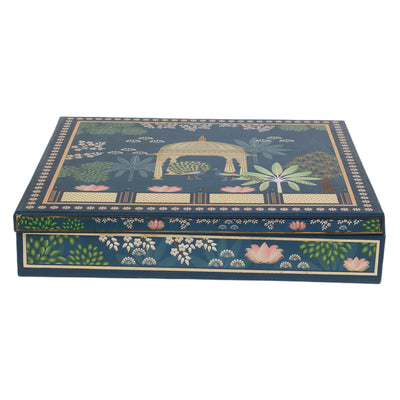 Pichwai Print Bhaji Boxes with 13 compartments (14x14x3 Inch) 2044