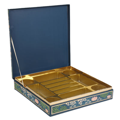 Pichwai Print Bhaji Boxes with 13 compartments (14x14x3 Inch) 2044