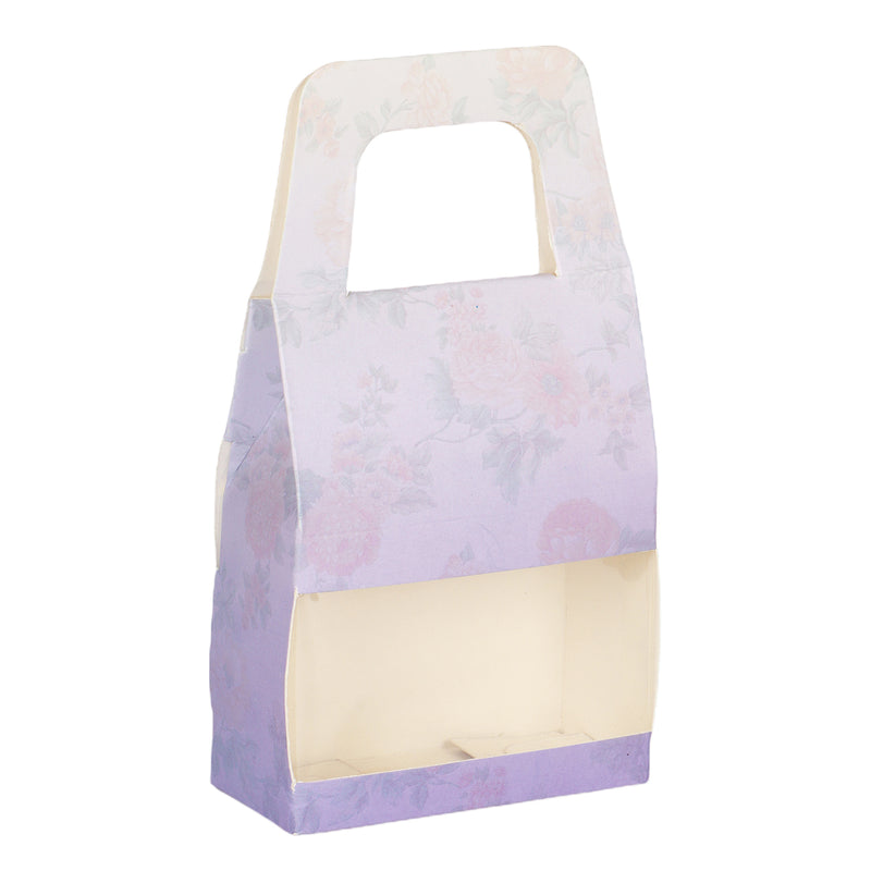 Beautiful Multi Purpose Small Bag Boxes for Gift Packging- Dimensions: 4.3x2.5x5.6 inches, Material: SBS 250 gsm, Color: Purple.