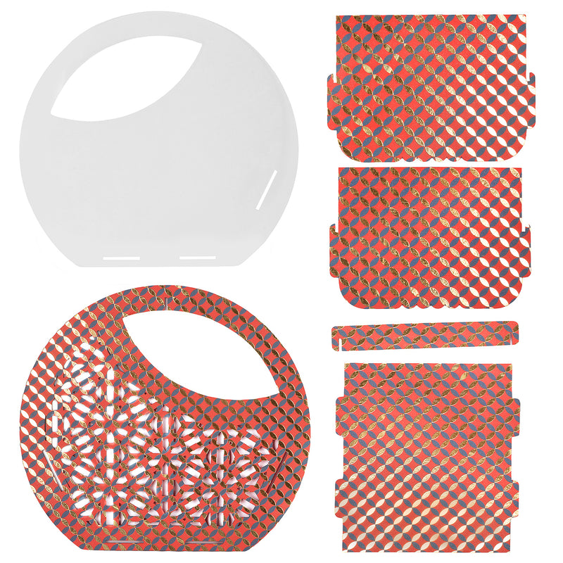 MDF Laser Cut Multipurpose Hamper Basket From Nice Packaging. Dimensions: 7x6x10.5 Inches, Material: MDF, Color: Red, Capacity: Up to 0.8 kg.