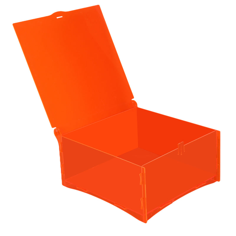 Neon Color Acrylic Hamper Box buy From Nice Packaging. Dimensions: 7.25*7.25*3.25 Inches, Material: Acrylic, Color: Neon, Capacity: Up to 1 kg.