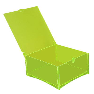 Neon Color Acrylic Hamper Box buy From Nice Packaging. Dimensions: 7.25*7.25*3.25 Inches, Material: Acrylic, Color: Neon, Capacity: Up to 1 kg.