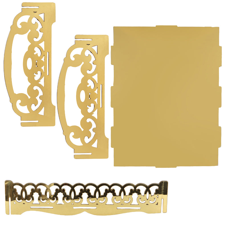 MDF laser cut hamper tray  From Nice Packaging. Dimensions: 13.5x10x3 Inches, Material: MDF, Color: Golden, Capacity: Up to 1 kg.