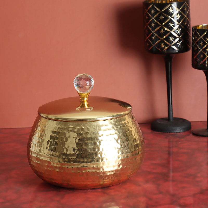 Luxury Metal Jar with Jewel Top GS07