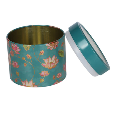 200gm Beautiful Floral Printed Air Tight Tins (3x3x3.25 Inches) 2908