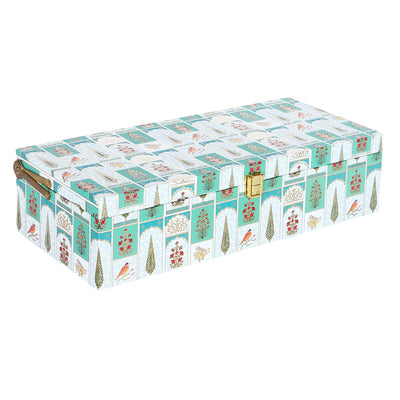 Floral Hamper Box with 3 salsa jar - Color: Teal, Size: 14*6*3.5 Inches, Material: MDF from Nice Packaging.