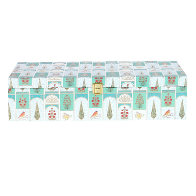 Floral Hamper Box with 3 salsa jar - Color: Teal, Size: 14*6*3.5 Inches, Material: MDF from Nice Packaging.