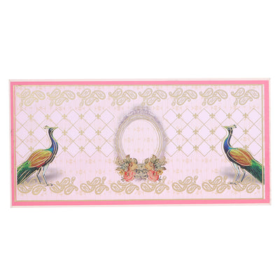 Beautiful Peacock Print MDF Box With 4 Tins -Color: Pink, Size: 14*7*3.25 Inches, Material: MDF from Nice Packaging.