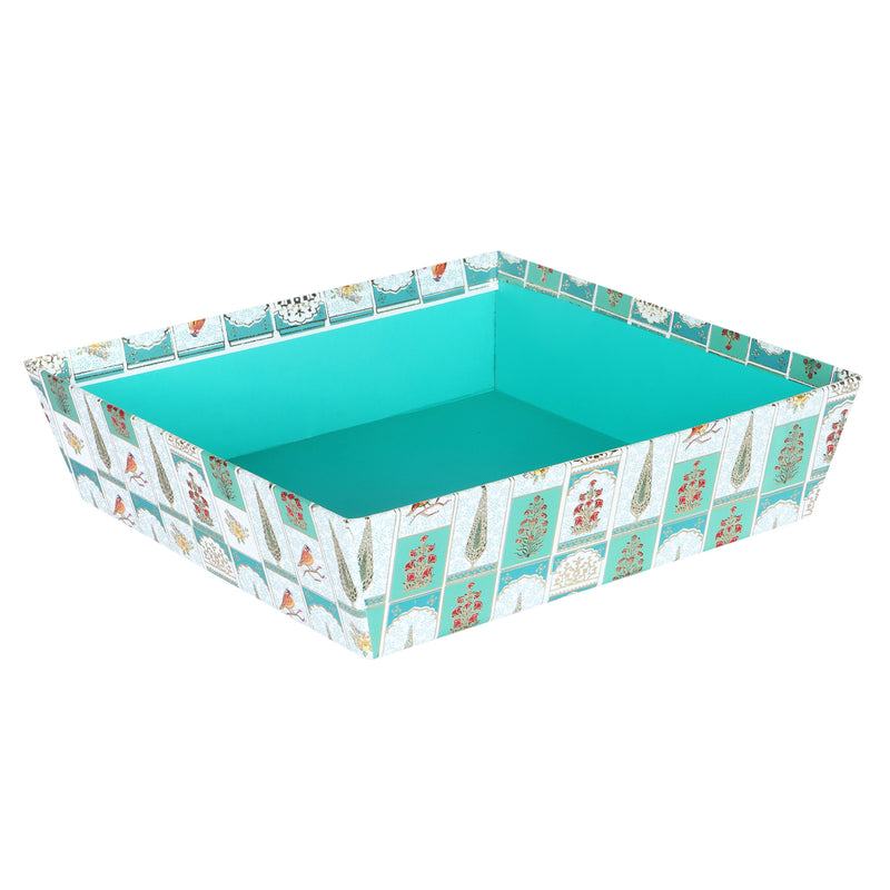 Floral Kappa Tray - Color: Teal Sea, Size: 9.5*9.5*3 Inches, Material: Kappa Board from Nice Packaging.

