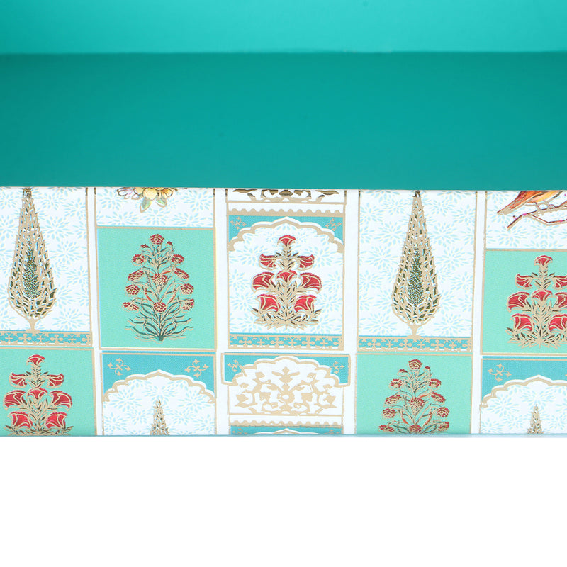 Floral Kappa Tray - Color: Teal Sea, Size: 9.5*9.5*3 Inches, Material: Kappa Board from Nice Packaging.

