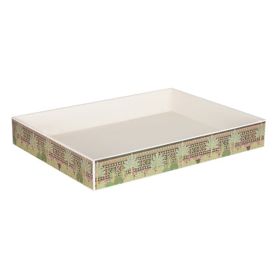 Elegant  MDF Multipurpose Gifting Tray - Color: Green And White, Size: 16*12*2.25 Inches, Material: MDF from Nice Packaging.

