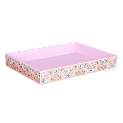 Beautifully Design MDF Multipurpose Gifting Tray - Color: Pink, Size: 16*12*2.25 Inches, Material: MDF from Nice Packaging.

