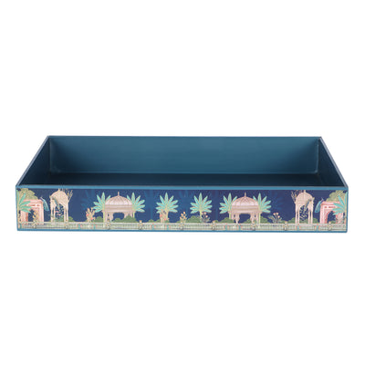 Beautiful MDF Multipurpose Gifting Tray - Color: Blue, Size: 16*12*2.25 Inches, Material: MDF from Nice Packaging.

