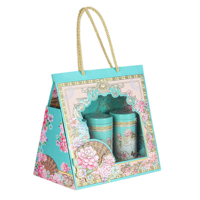 Hamper Box Bag Without Tins Buy From Nice Packaging. Dimensions: 10*6.5*9.5 Inches, Material: Kappa, Color: Teal Sea