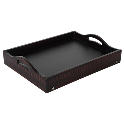 Foldable Luxury Wooden Tray: Holding Capacity Is Up to 6 KG, Color: Dark Brown, Size: 16*12*2.5 Inches, Material: Wooden.