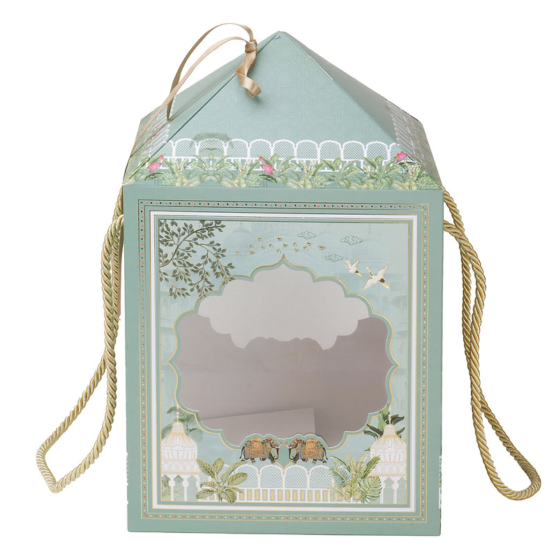Hamper Box Multipurpose for Gifting and Packaging. Color: Green, Size: 7.25*7.25*12 Inches, Material: SBS 350 GSM from Nice Packaging