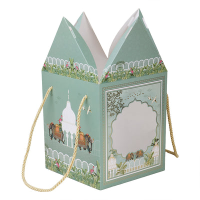 Hamper Box Multipurpose for Gifting and Packaging. Color: Green, Size: 7.25*7.25*12 Inches, Material: SBS 350 GSM from Nice Packaging
