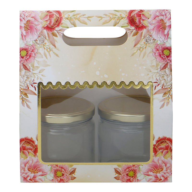 Small Gift Box With Handle for Gifting/Packaging Box is (7x3.75x8 Inches), Color: Beige and Pink from Nice Packaging