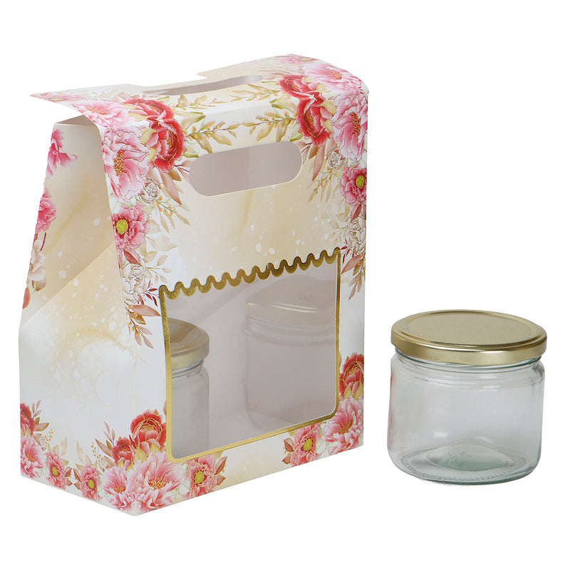 Small Gift Box With Handle for Gifting/Packaging Box is (7x3.75x8 Inches), Color: Beige and Pink from Nice Packaging