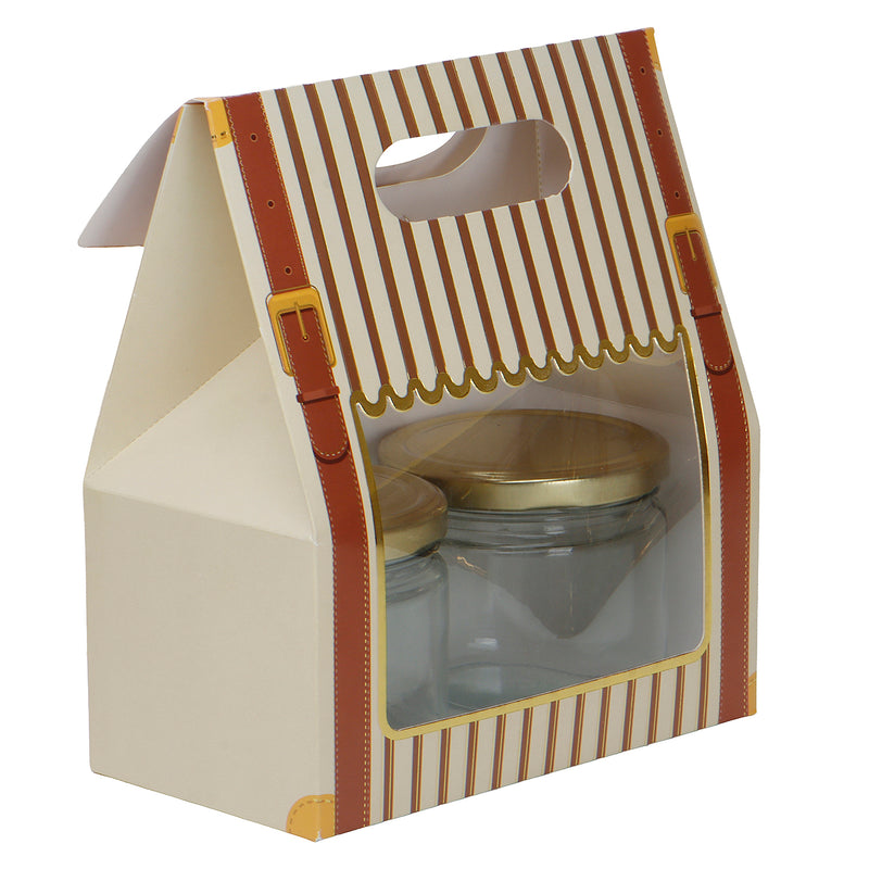 are you looking Small Gift Box With Handle for gifting box size is 7*3.75*8 Inches and color: Beige. About this product and Usage This box is used for jewelry, cupcake, small gift items, dry cakes, muffins, brownies and much more. Perfect for any occasion - Diwali, Valentines, Special Occasion, Birthday, Anniversary Christmas, Weddings, Engagements, Anniversaries, Baby Showers, Home parties etc.