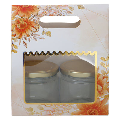 Small Gift Box With Handle for Gifting/Packaging Box is (7x3.75x8 Inches), Color: White and Orange from Nice Packaging