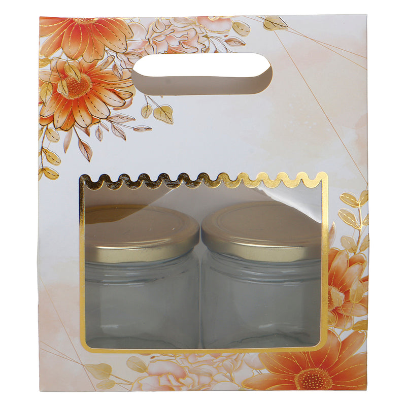 Small Gift Box With Handle for Gifting/Packaging Box is (7x3.75x8 Inches), Color: White and Orange from Nice Packaging