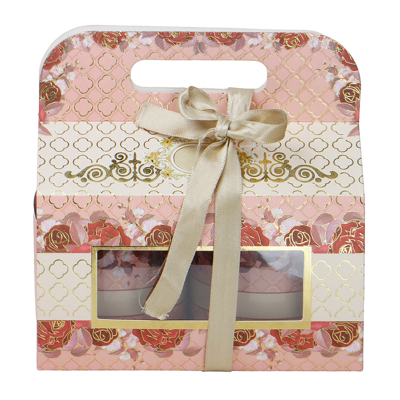 Pink Floral Hamper Box ( 7x3.75x7 Inches ) 9504