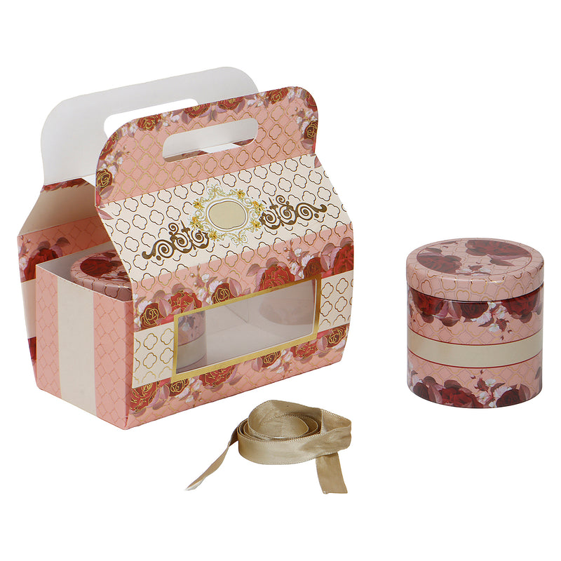 Pink Floral Hamper Box ( 7x3.75x7 Inches ) 9504