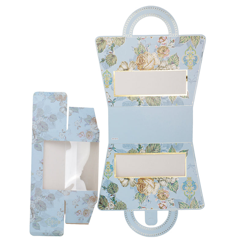 Floral Printed Hamper Box with Jars inside for Packaging and Gifting Theme Color is Blue, Material: SBS 230 GSM and Capacity: Up To 1kg from Nice Packaging 