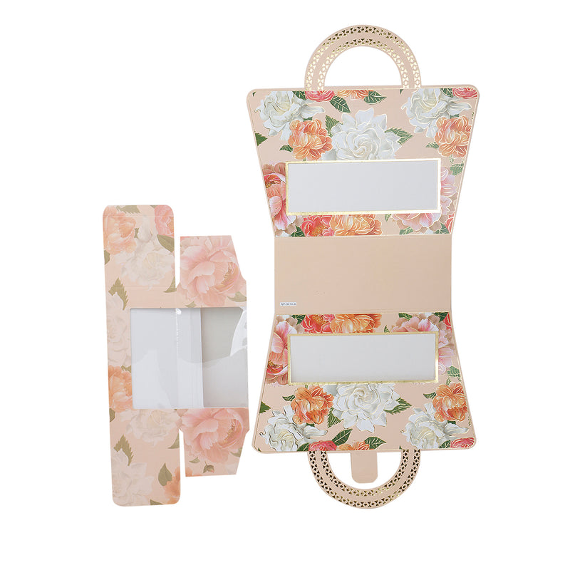 Floral Printed Hamper Box for gifting and packaging Size: 9.5*3.5*10.75 Inches, Color: Light Blush Floral, Material: SBS 230 GSM, Capacity: Up To 1kg from Nice Packaging