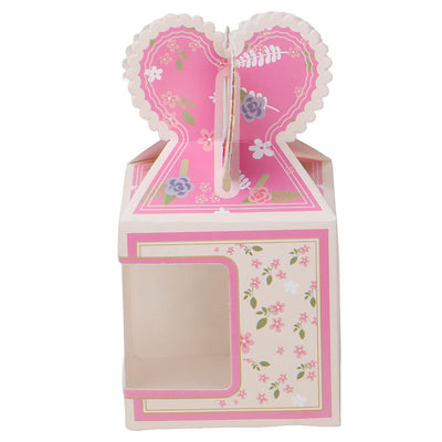 Pink Small Attractive Gift Box with Transparent Window ( 4x4x7 Inches ) 9403A