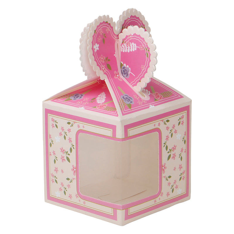 Pink Small Attractive Gift Box with Transparent Window ( 4x4x7 Inches ) 9403A