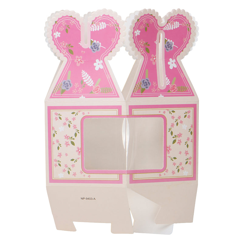 Pink Small Attractive Gift Box with Transparent Window ( 4x4x7 Inches ) 9403A
