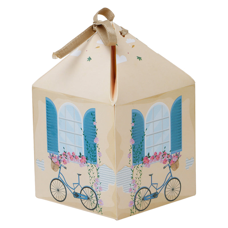 Vintage Bicycle Printed Gift Box with Ribbon ( 3.5x3.5x7.5 Inches ) 9405A