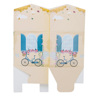 Vintage Bicycle Printed Gift Box with Ribbon ( 3.5x3.5x7.5 Inches ) 9405A