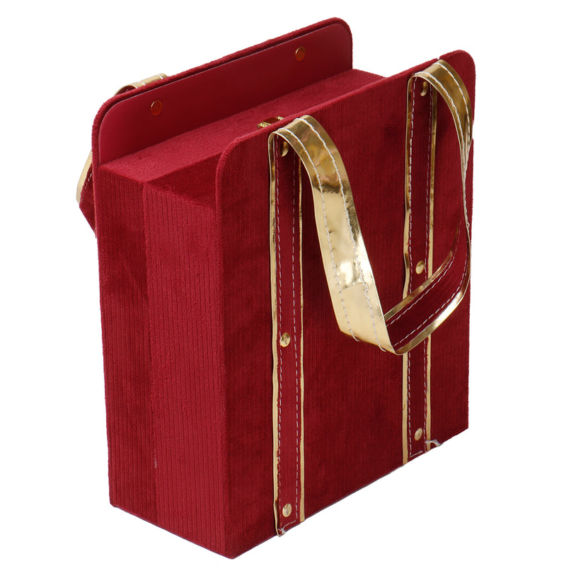 Suede Carry Bag Style Box with 4 short salsa (9x4x9 Inches) 9008A