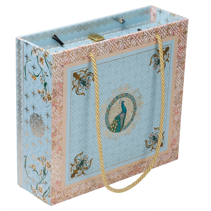 Floral MDF Hamper Box with 4 printed tins (11x10x3.5) Inch 9068A