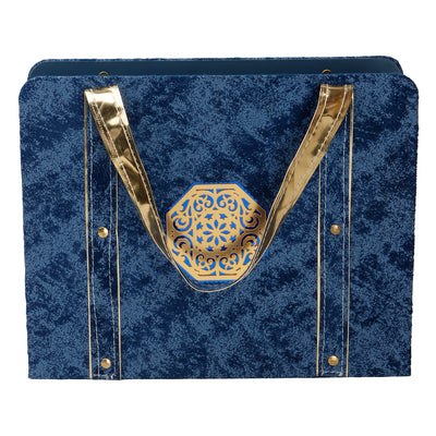 Suede Carry Bag Style Box with 6 short salsa (13x4x10 Inches) Color: Blue From Nice Packaging