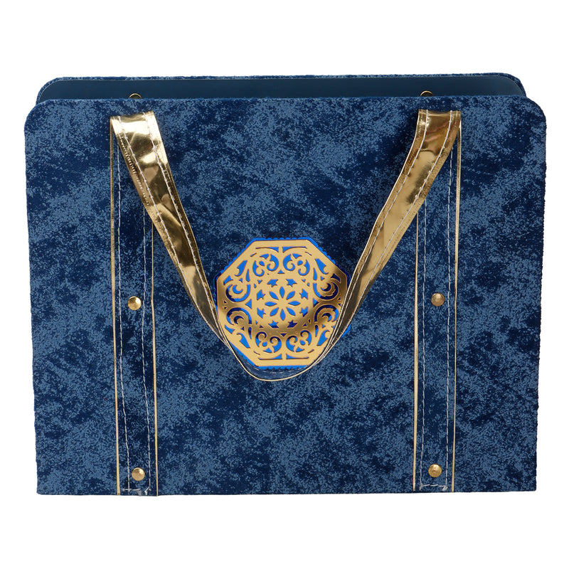 Suede Carry Bag Style Box with 6 short salsa (13x4x10 Inches) Color: Blue From Nice Packaging
