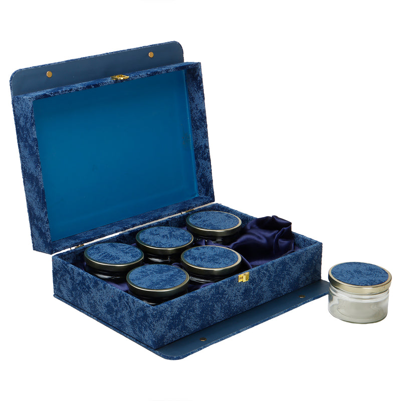 Suede Carry Bag Style Box with 6 short salsa (13x4x10 Inches) Color: Blue From Nice Packaging