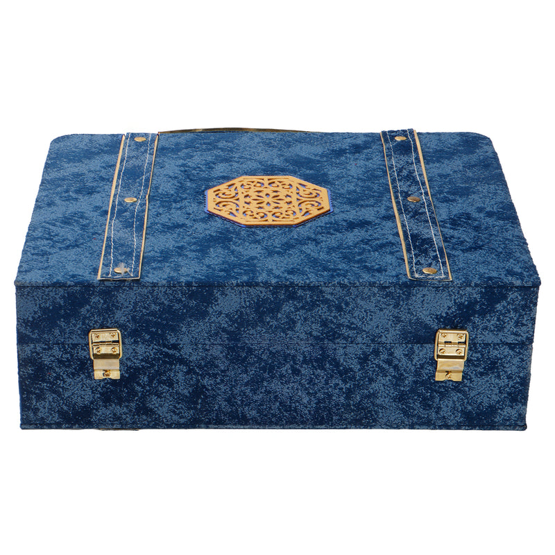 Suede Carry Bag Style Box with 6 short salsa (13x4x10 Inches) Color: Blue From Nice Packaging