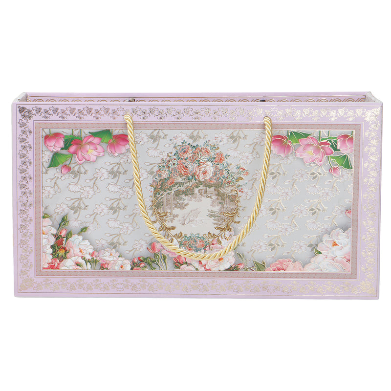 Floral MDF Hamper Box with printed 3 tins (13x7x3.5) Inch 9069