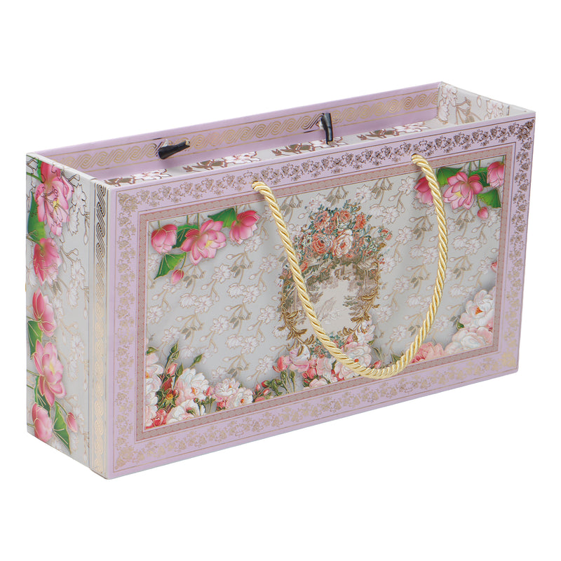Floral MDF Hamper Box with printed 3 tins (13x7x3.5) Inch 9069